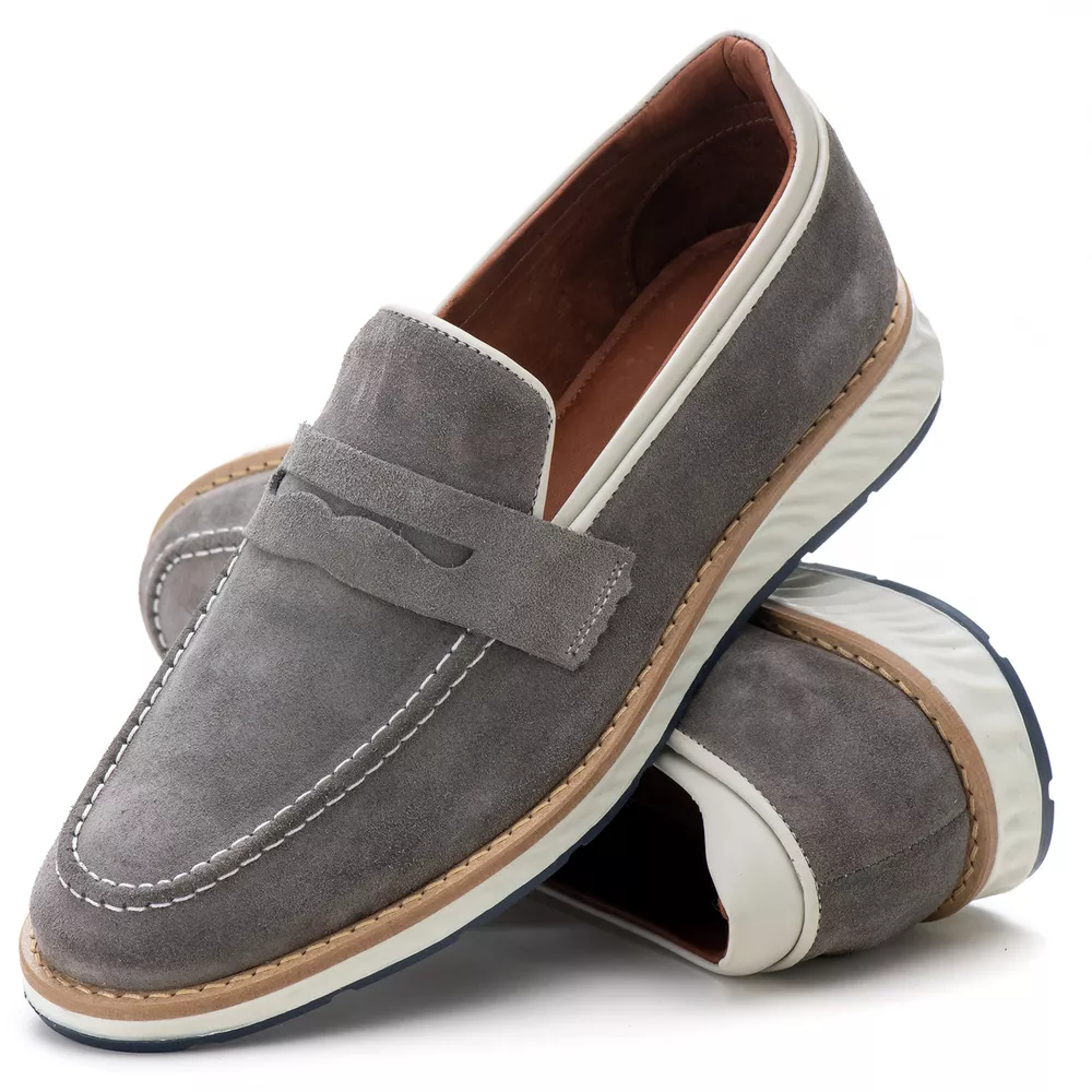 Sapato Masculino Casual Premium Camurça Grafite - Private Label