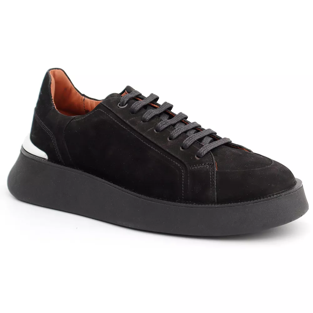 18001 Nobuck Preto Olimpo Preto/Branco - Private Label