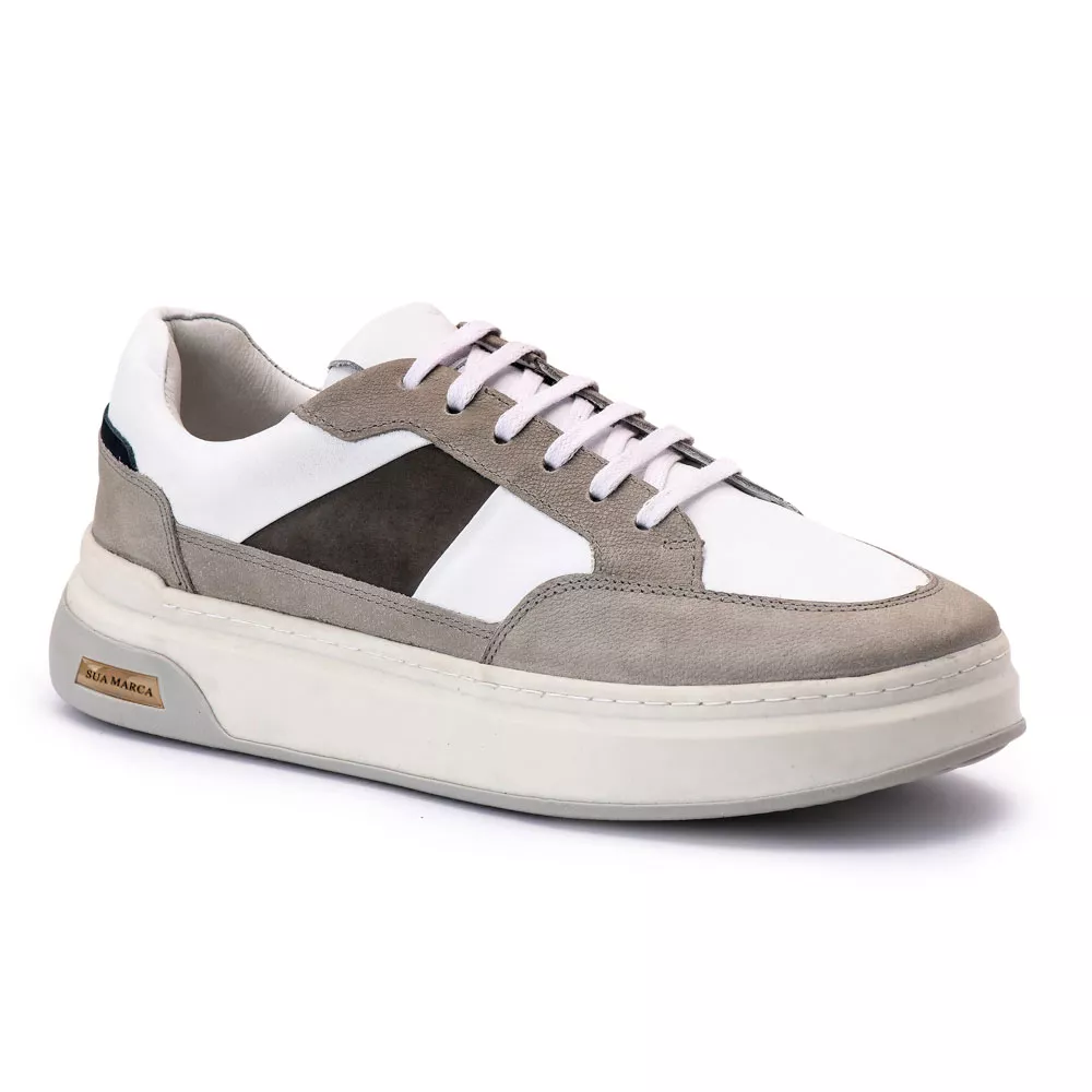 30500 FLY BRANCO SELARIA CINZA NOBUCK GRAFITE NOBU... - Private Label