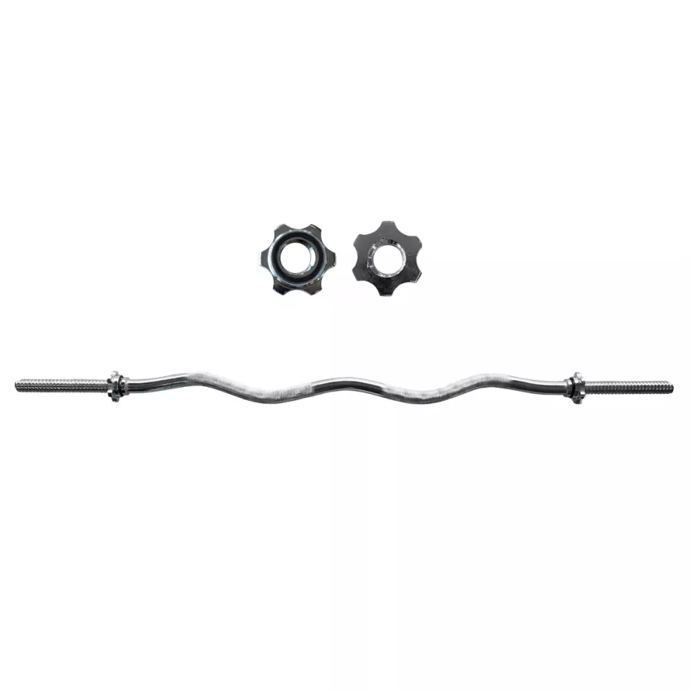 Barra W Musculação Maciça e Cromada com Rosca 120cm - Consport 