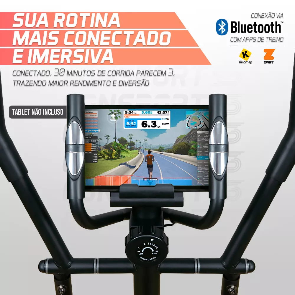 Elíptico E-1000 Preto - Consport