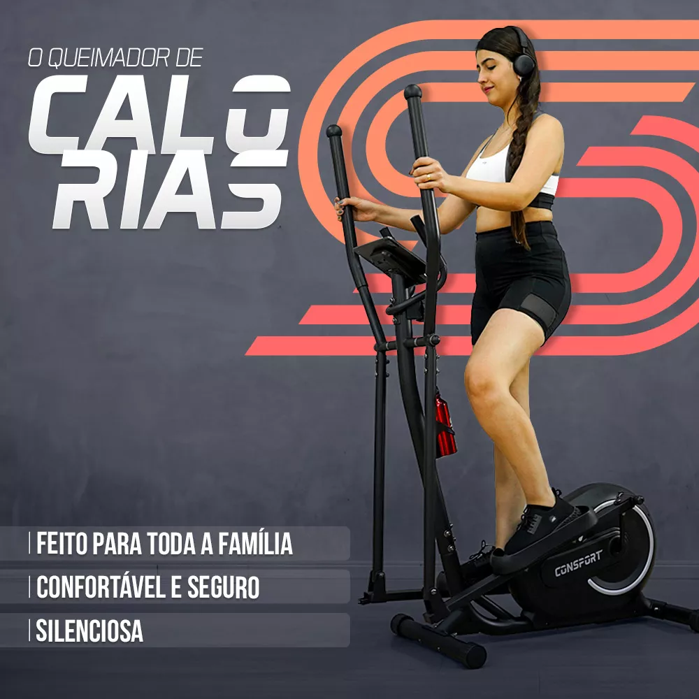 Elíptico E-1000 Preto - Consport
