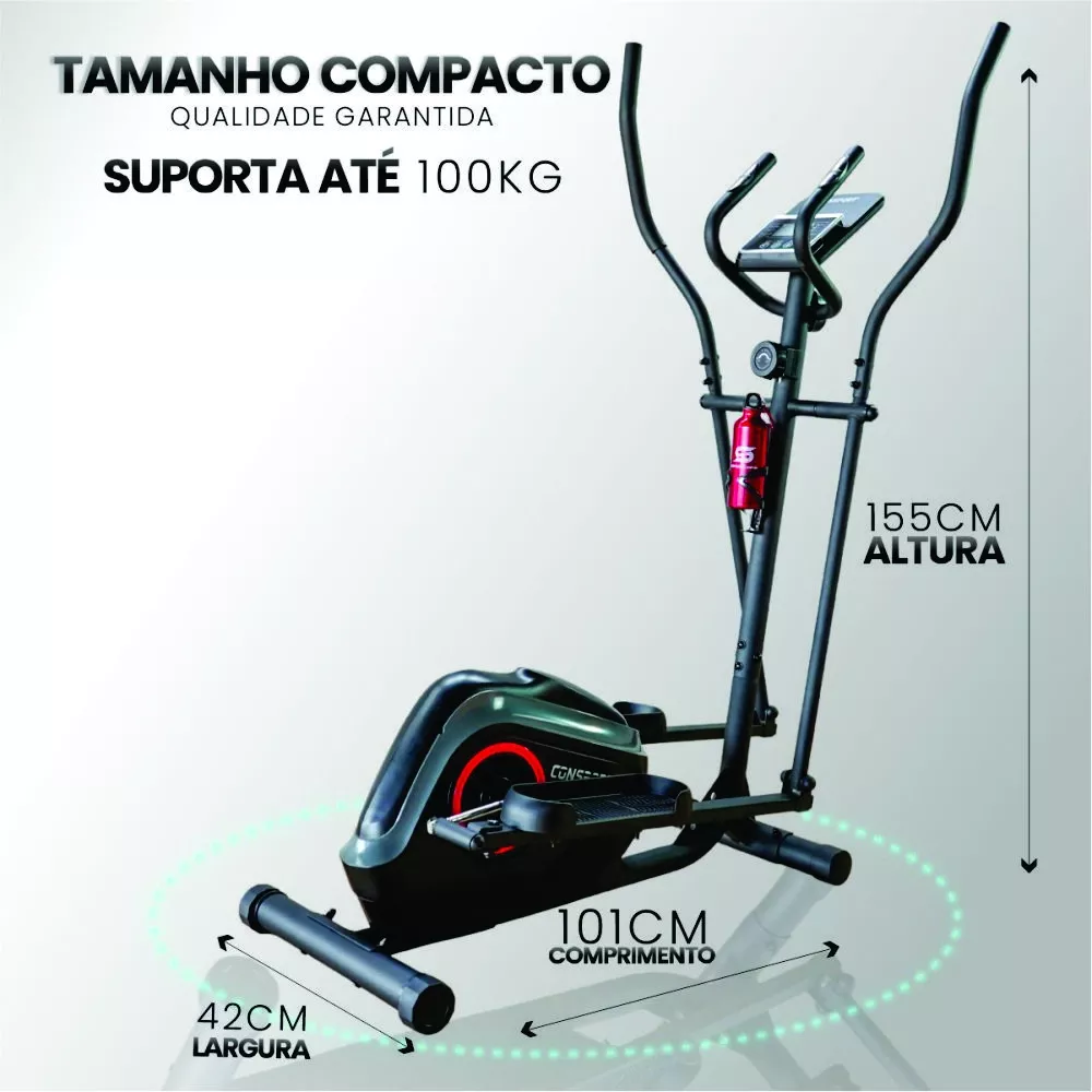 Elíptico E-1000 Preto - Consport