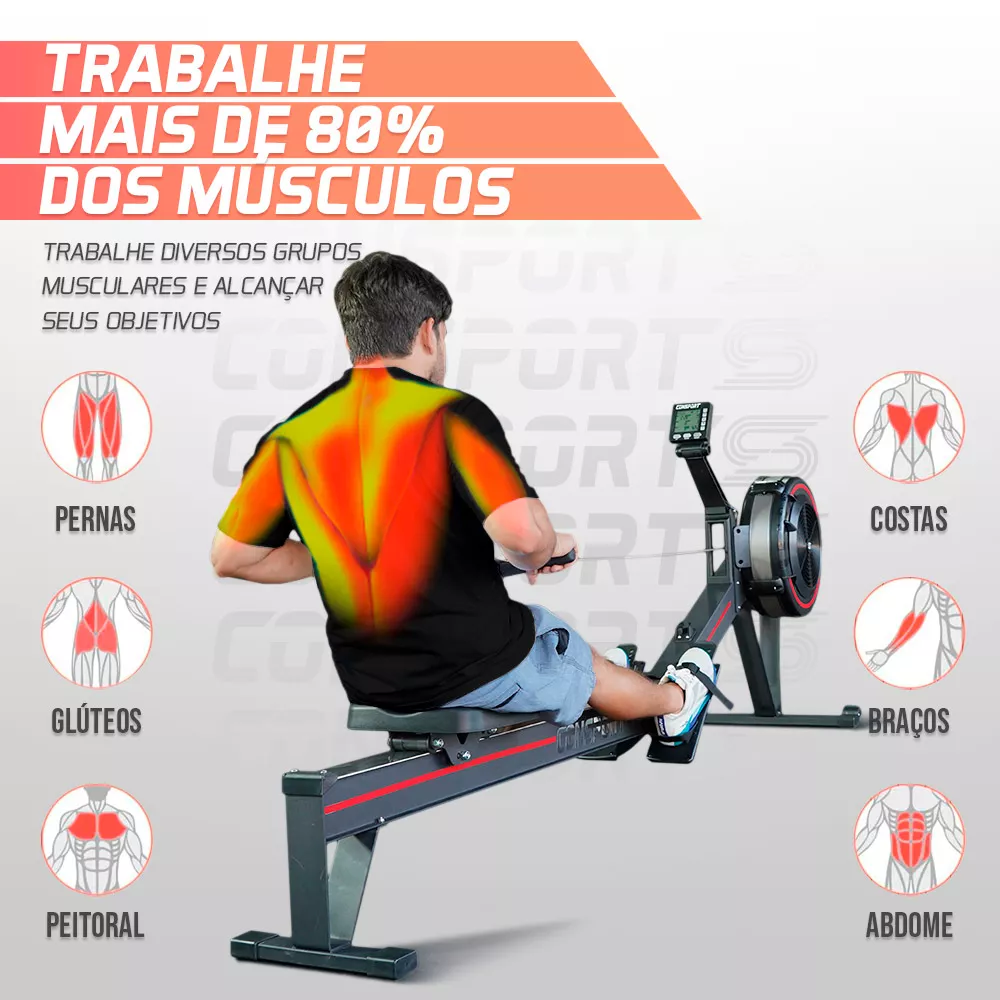 Simulador Air Remo Consport - Treino Funcional e Cardio Indoor