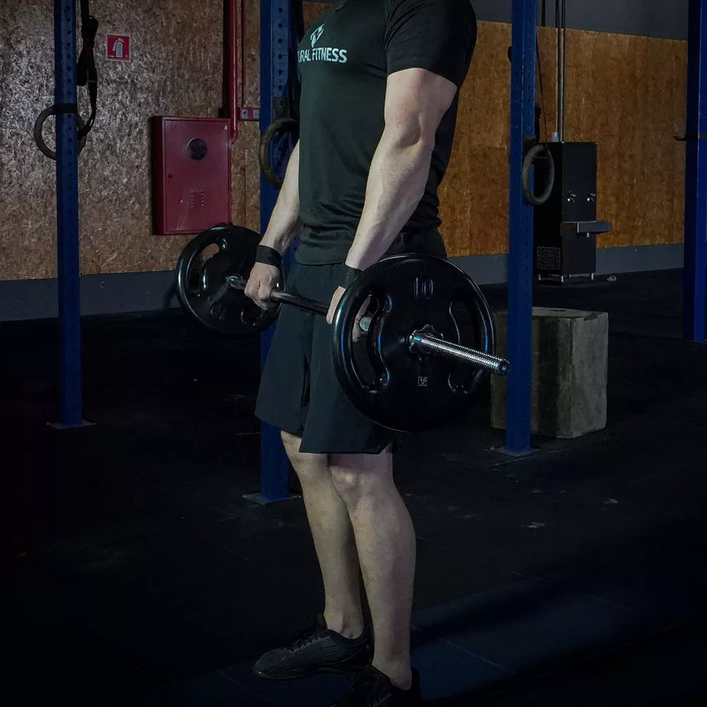 Barra de Musculação Reta Com Rosca Maciça Recartilhada 150 cm - Consport 