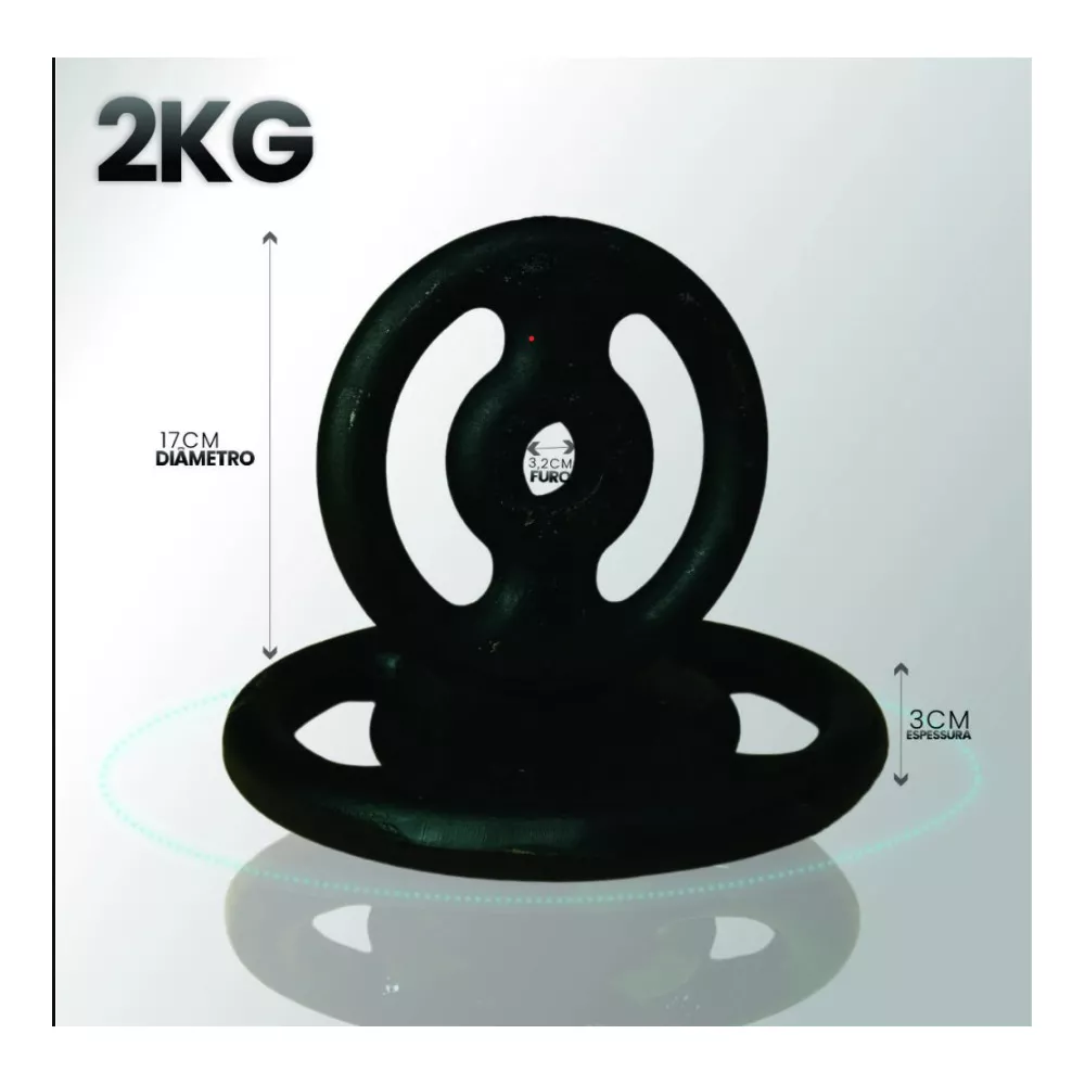 Anilha de Ferro Pintada Vazada - 2kg