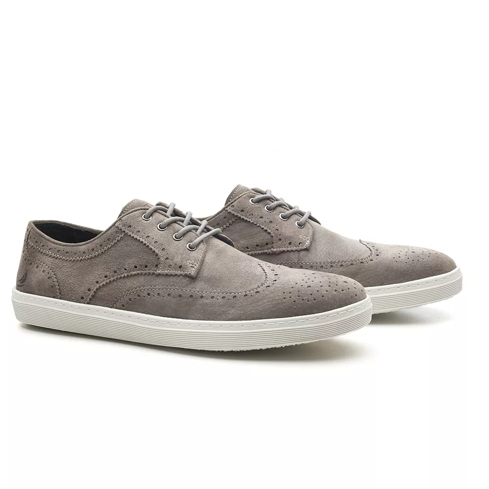 Sapato Masculino Brogue Cinza Maui Kite