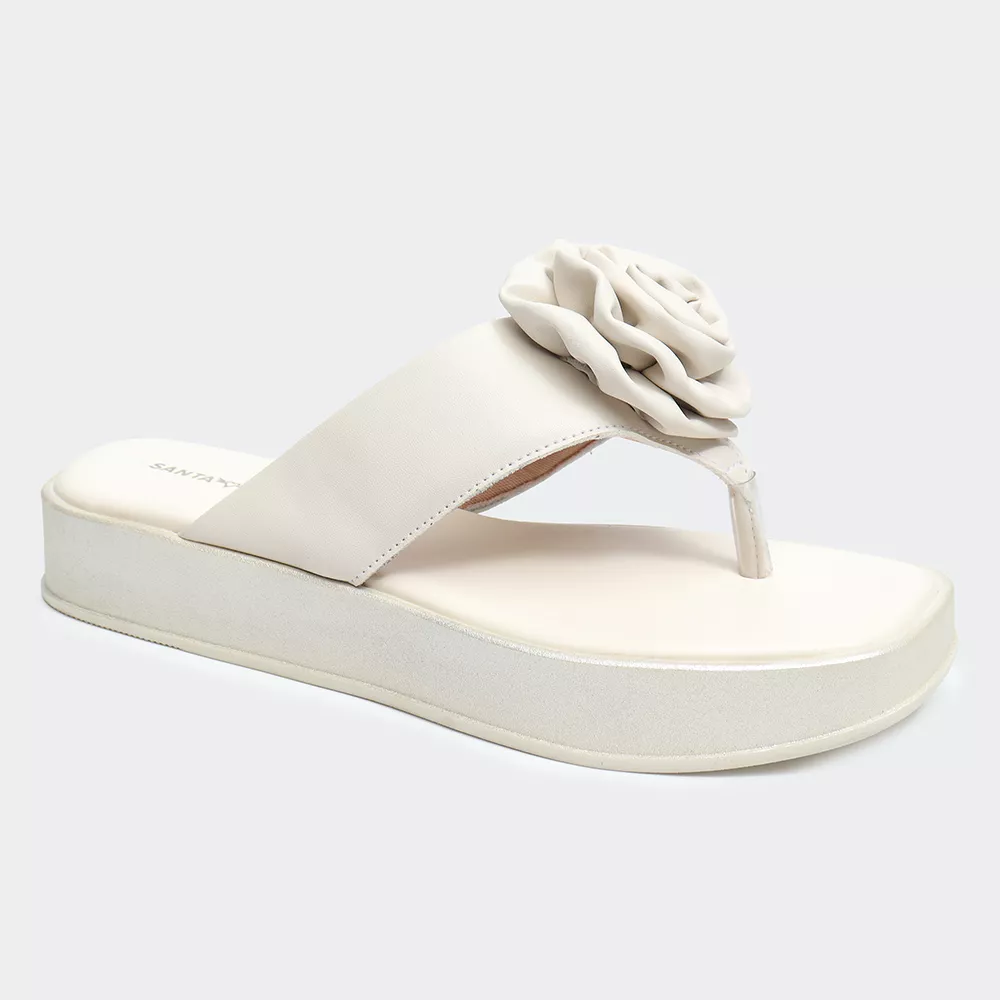 Sandália Flatform Jade Off White Santa Moça - SANTA MOCA