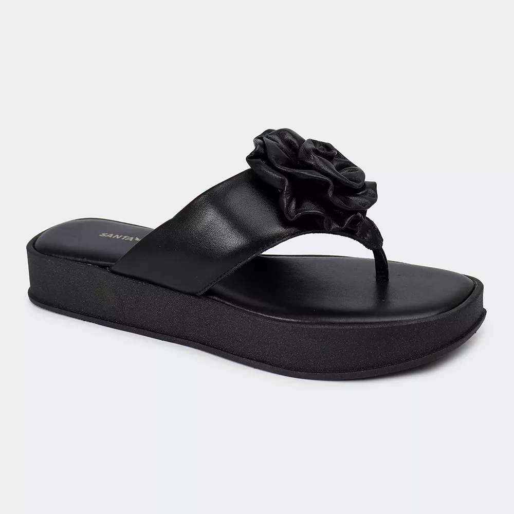 Sandália Flatform Jade Preta Santa Moça - SANTA MOCA