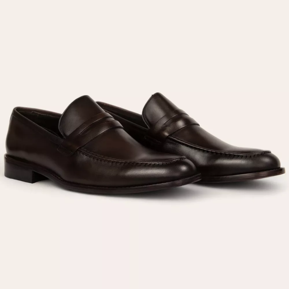 Sapato Social Penny Loafer Café - Sapataria Cometa