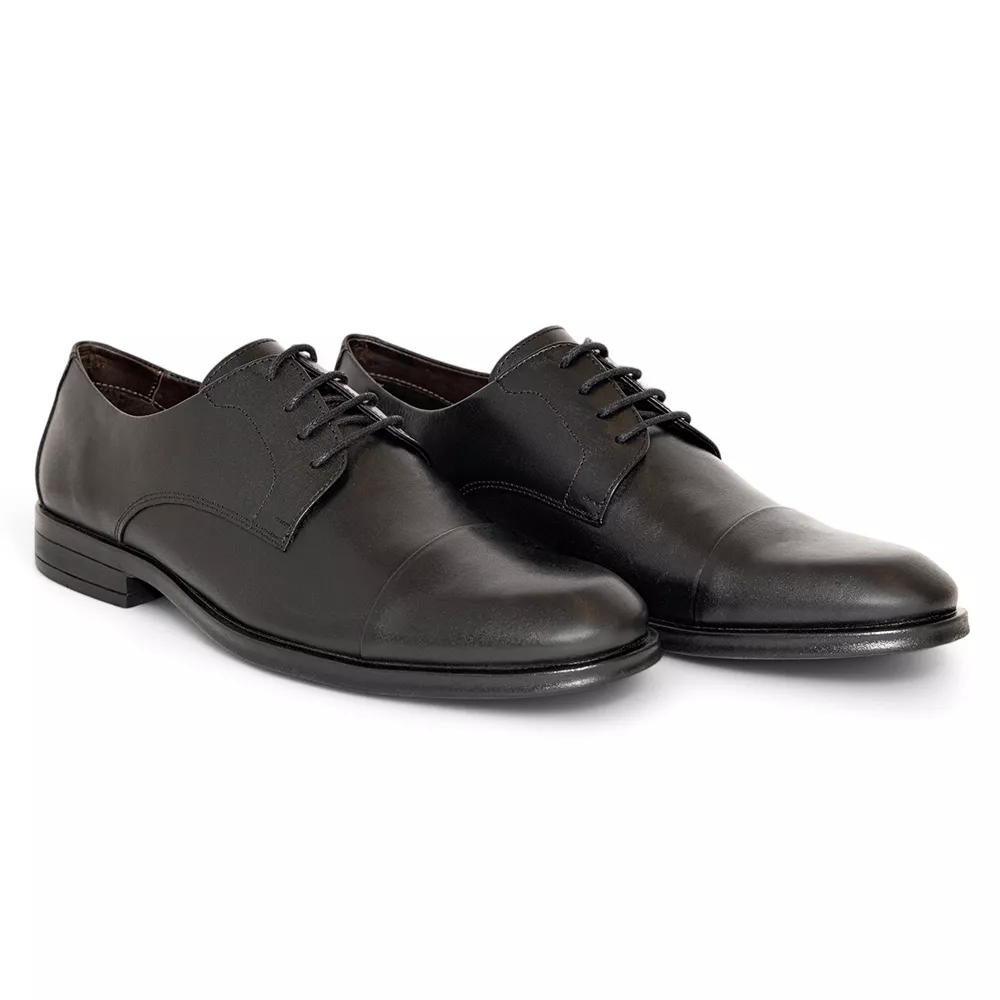 Sapato Social Derby De Amarrar Preto - Sapataria Cometa