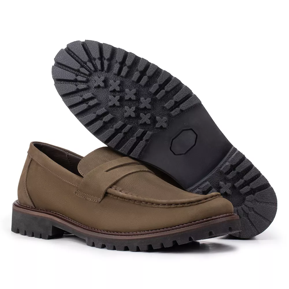 Sapato Casual Penny Loafer Tratorado Alecrim | Sapataria Cometa