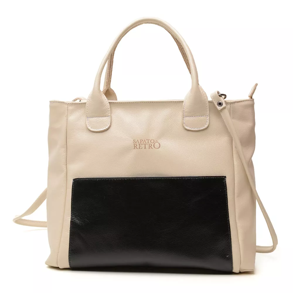 Bolsa RetrÔ - LAJEADO - Off White e Preto