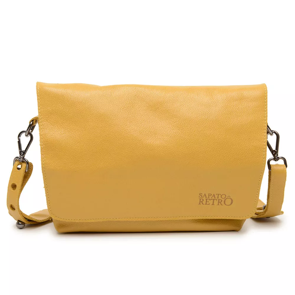 Bolsa Mostarda de Couro com Alça Regulável | Sapato Retro
