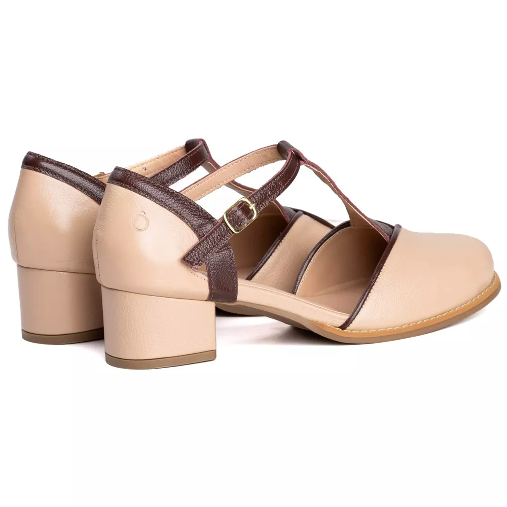 Sapato Boneca - BUARQUE - Nude E Madeira - 2075.5
