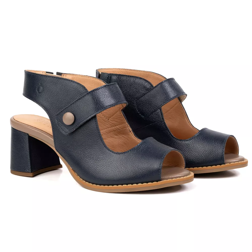 Compre Peep Toe RetrÔ Azul Marinho e Fendi| Sapato RetrÔ | Sapato