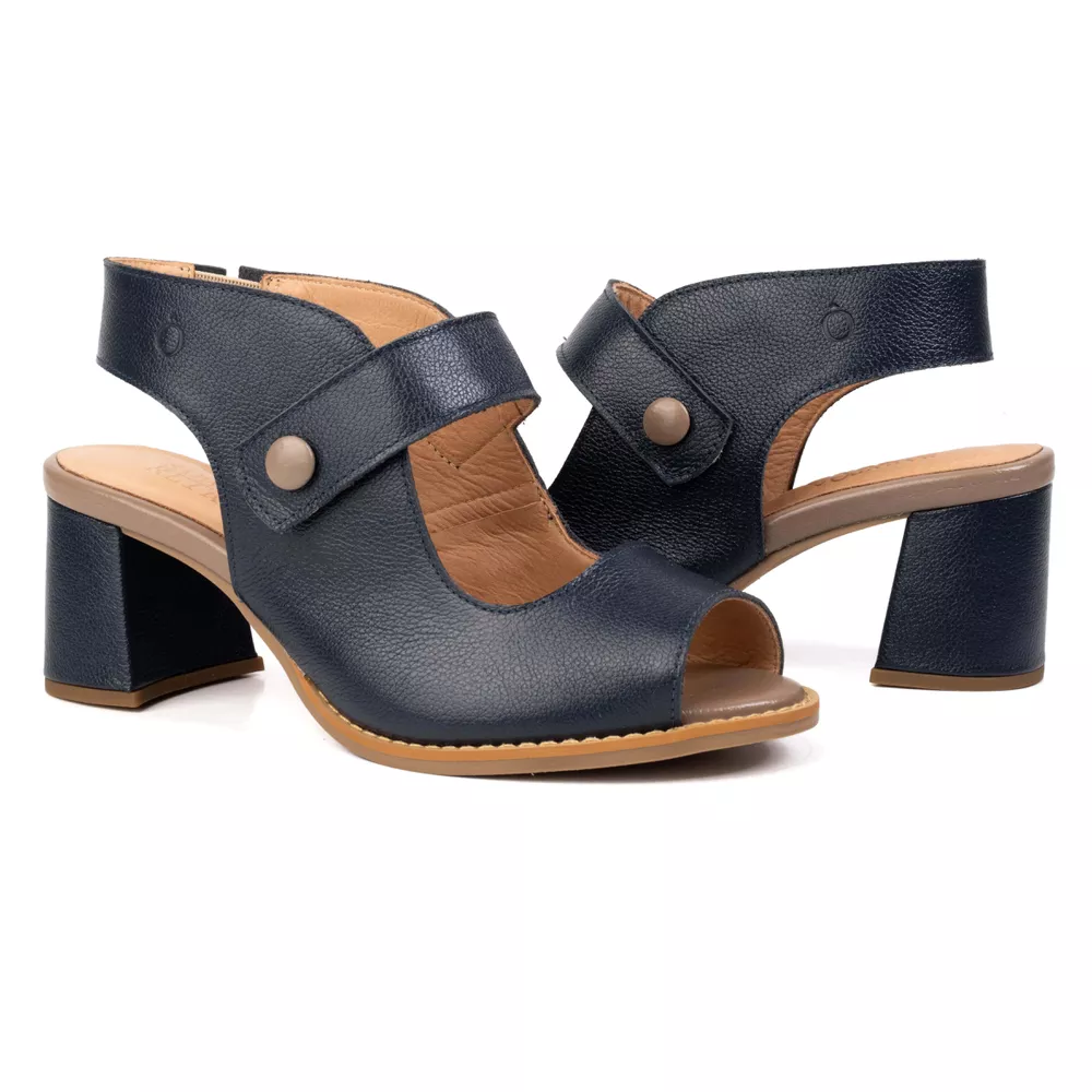 Compre Peep Toe RetrÔ Azul Marinho e Fendi| Sapato RetrÔ | Sapato