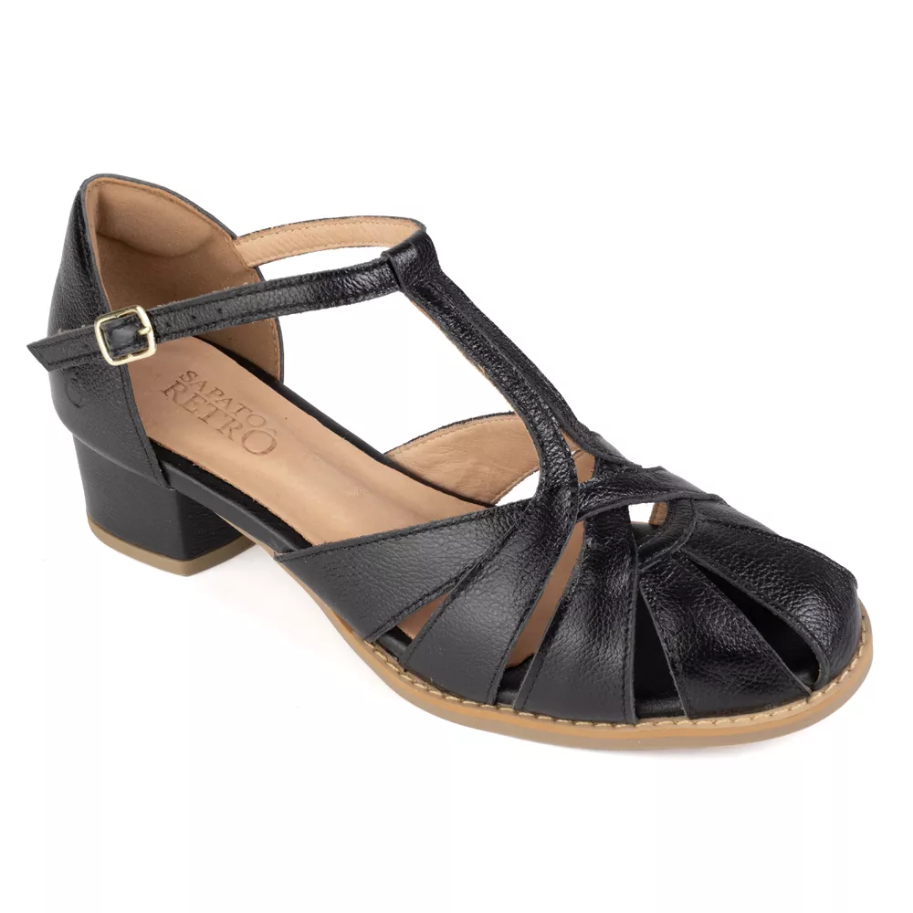 Sapato Feminino Boneca BROMÉLIA - Preto - 601.54