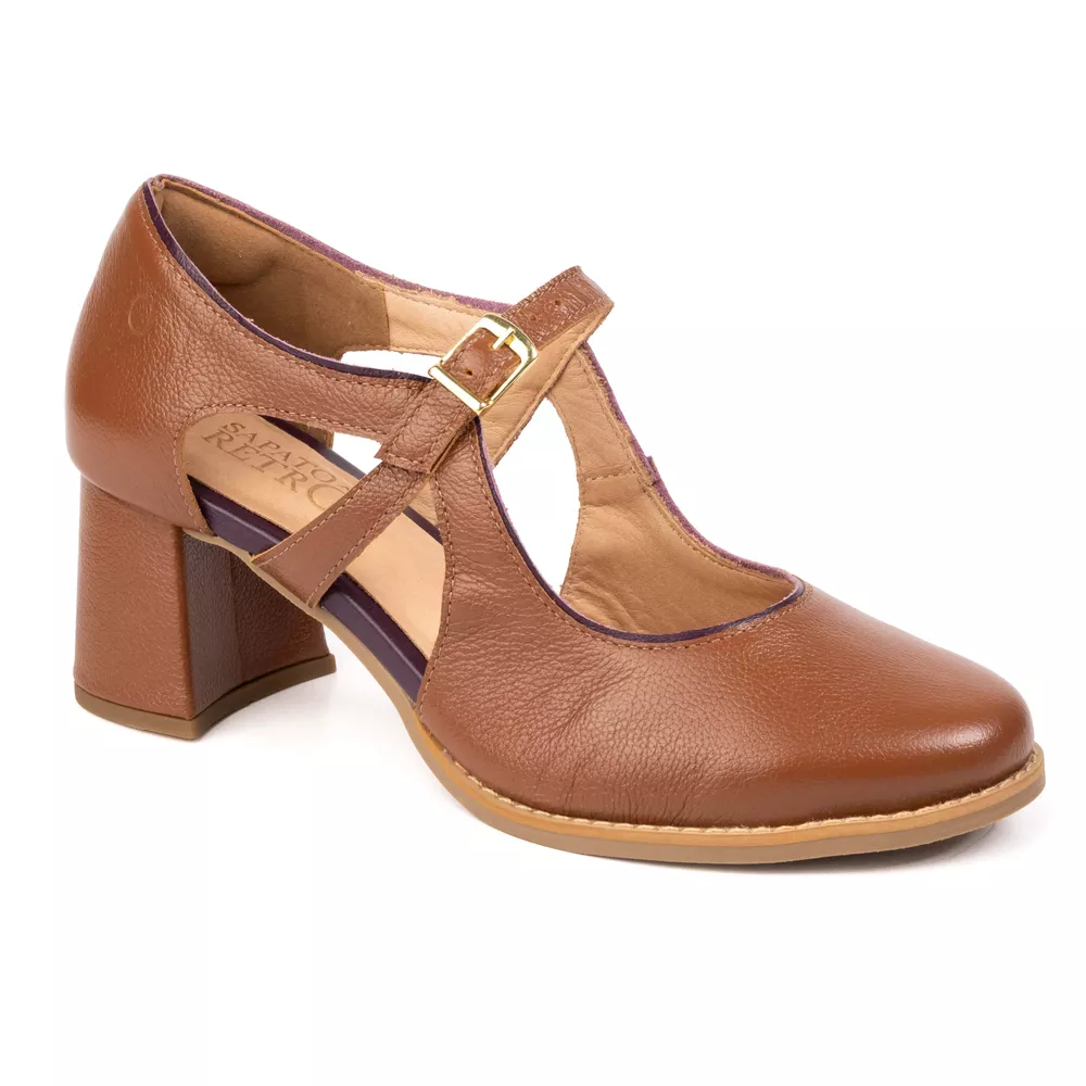 Sapato Boneca Marrom Chocolate com Salto 6cm | Sapato Retrô