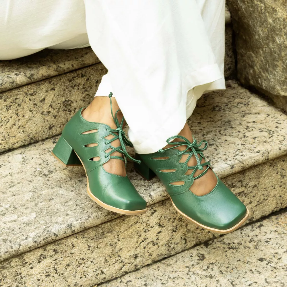 Sapato Boneca - Verde Folha - ROMA