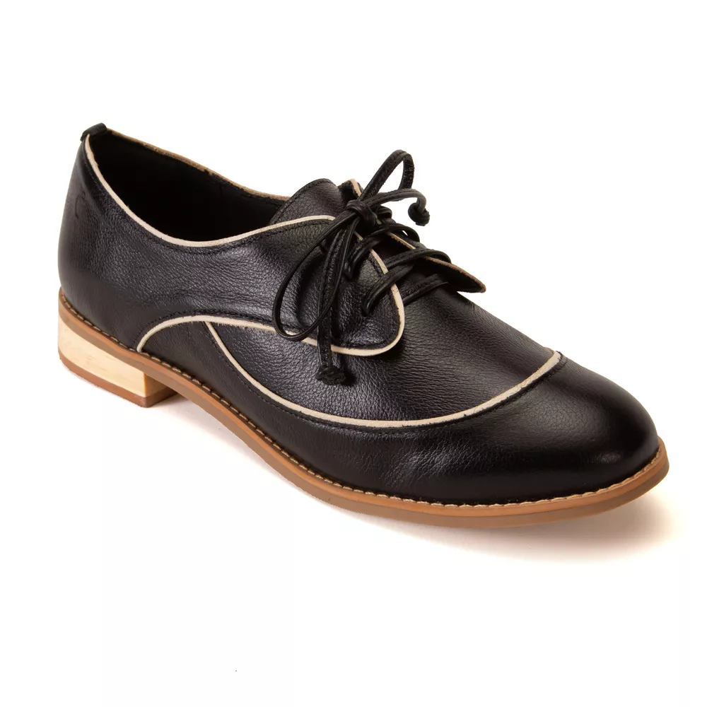 Sapato Oxford - Preto e Off White - HÍSTORIA