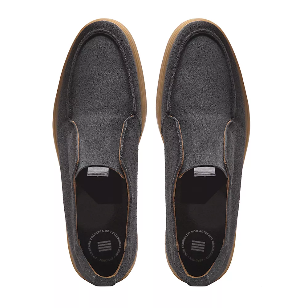 SAPATO SALVATORE MOCASSIM MASCULINO CASUAL EM COURO CINZA | SERGIO`S