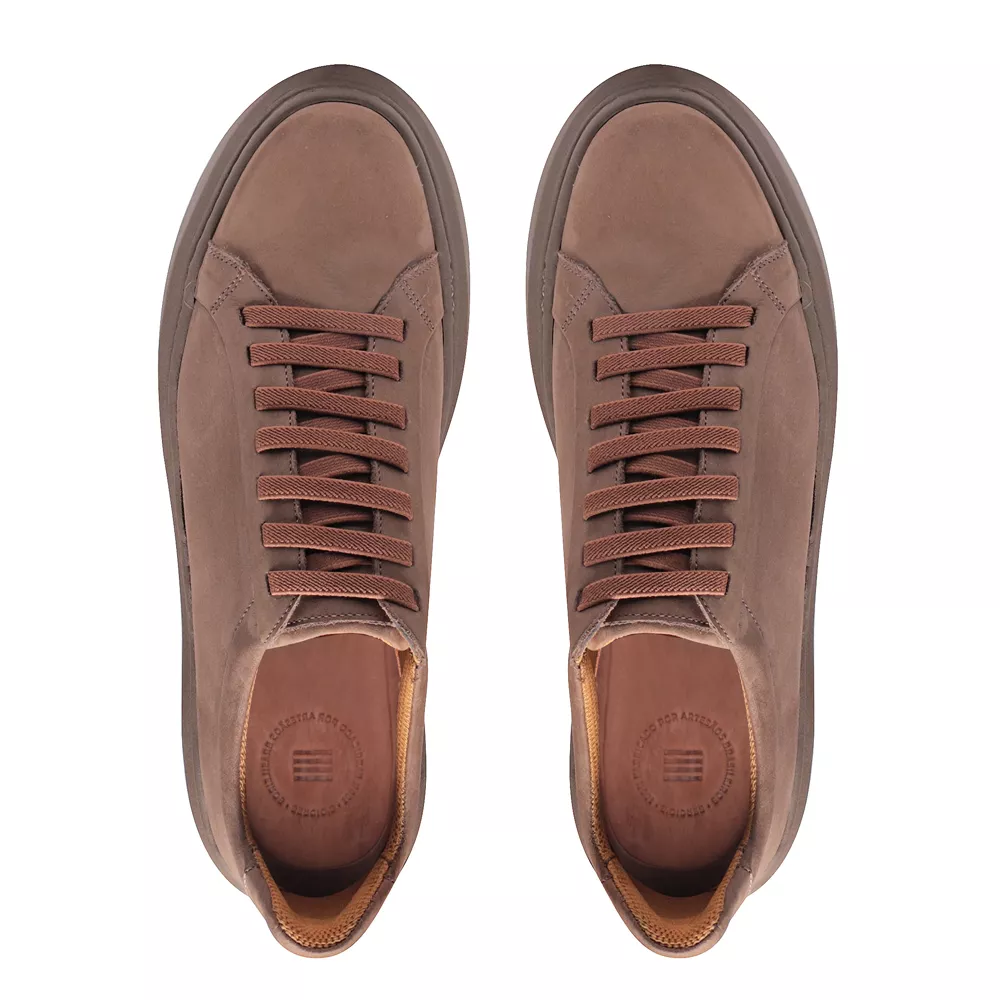 TÊNIS LAZZARO MASCULINO CASUAL EM COURO MARROM | SERGIO`S