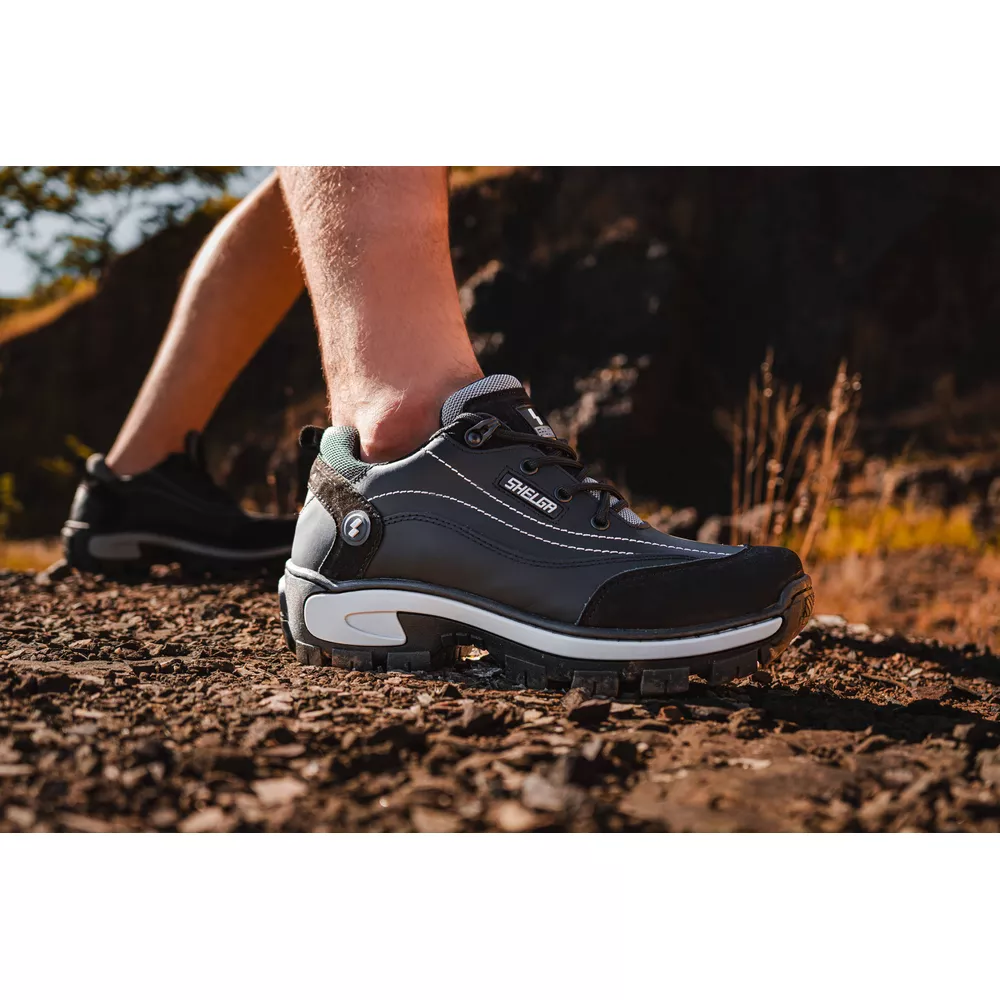 Tênis Desert Cano Baixo Biqueira PVC | Preto | Shelga Boots