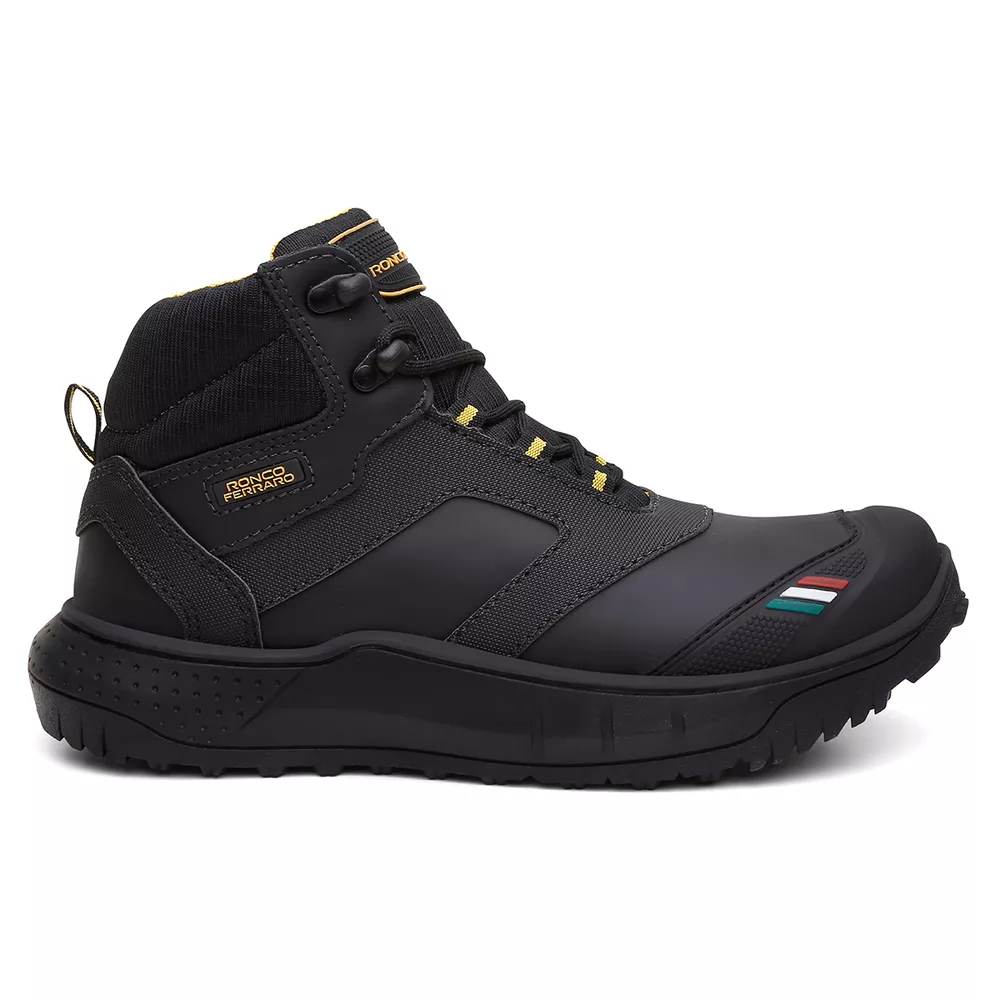 BOTA TIGRE IMPERMEAVEL BLINDAGEM DUPLA DESIGN ITALIANO -PRETO