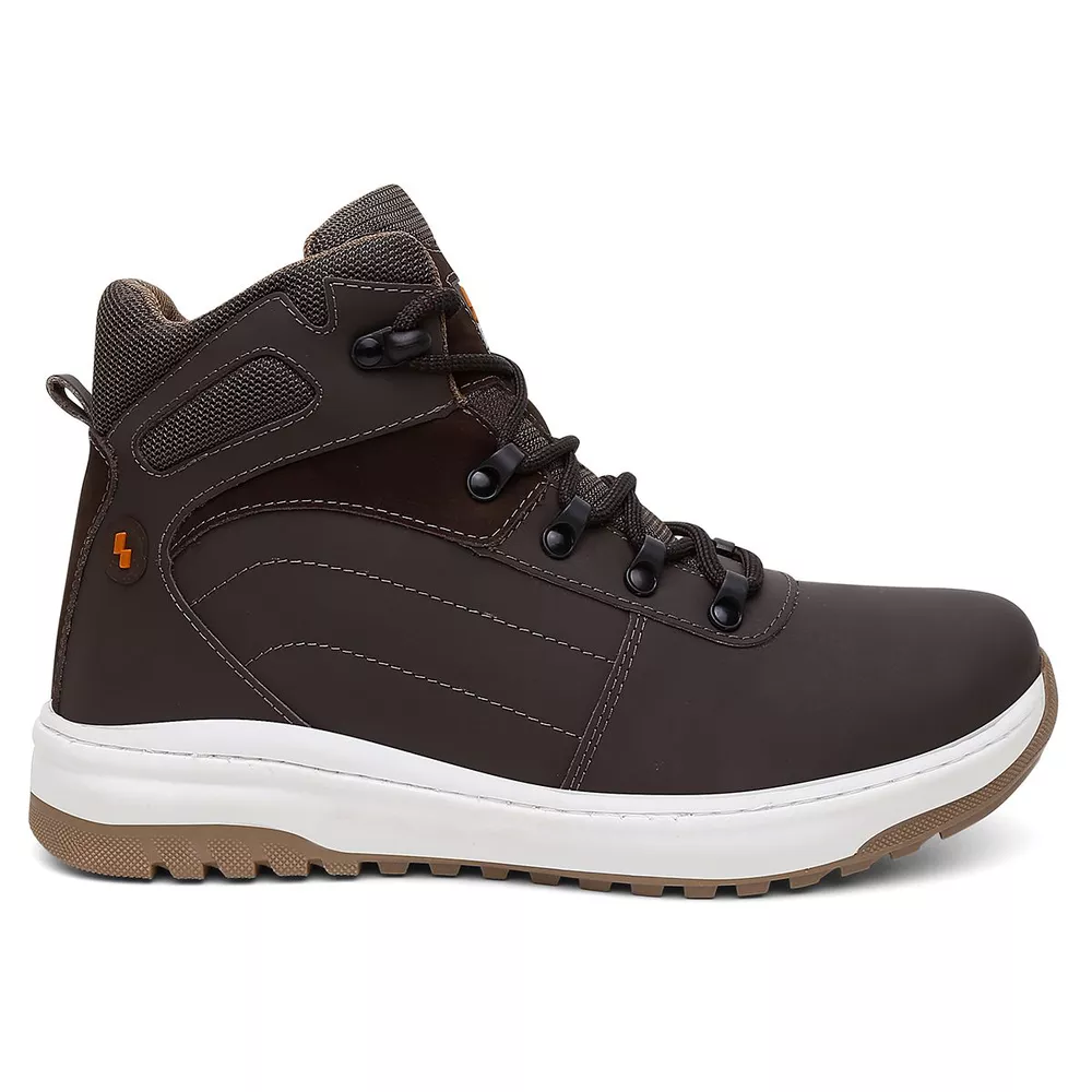 Bota Style Casual Cano Médio Couro Premium | Café ... - Shelga Boots