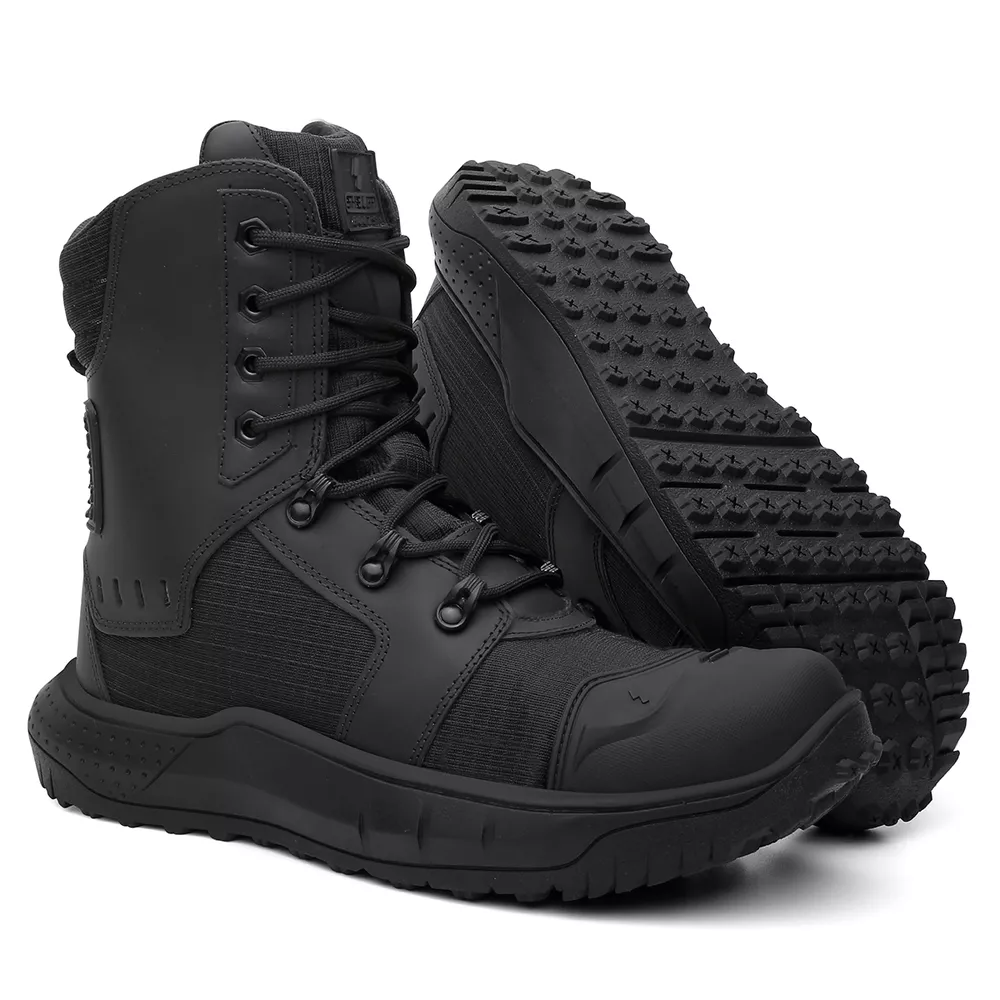 Bota Militar Tática Rota Couro Premium Biqueira PVC Alta Resistencia ...