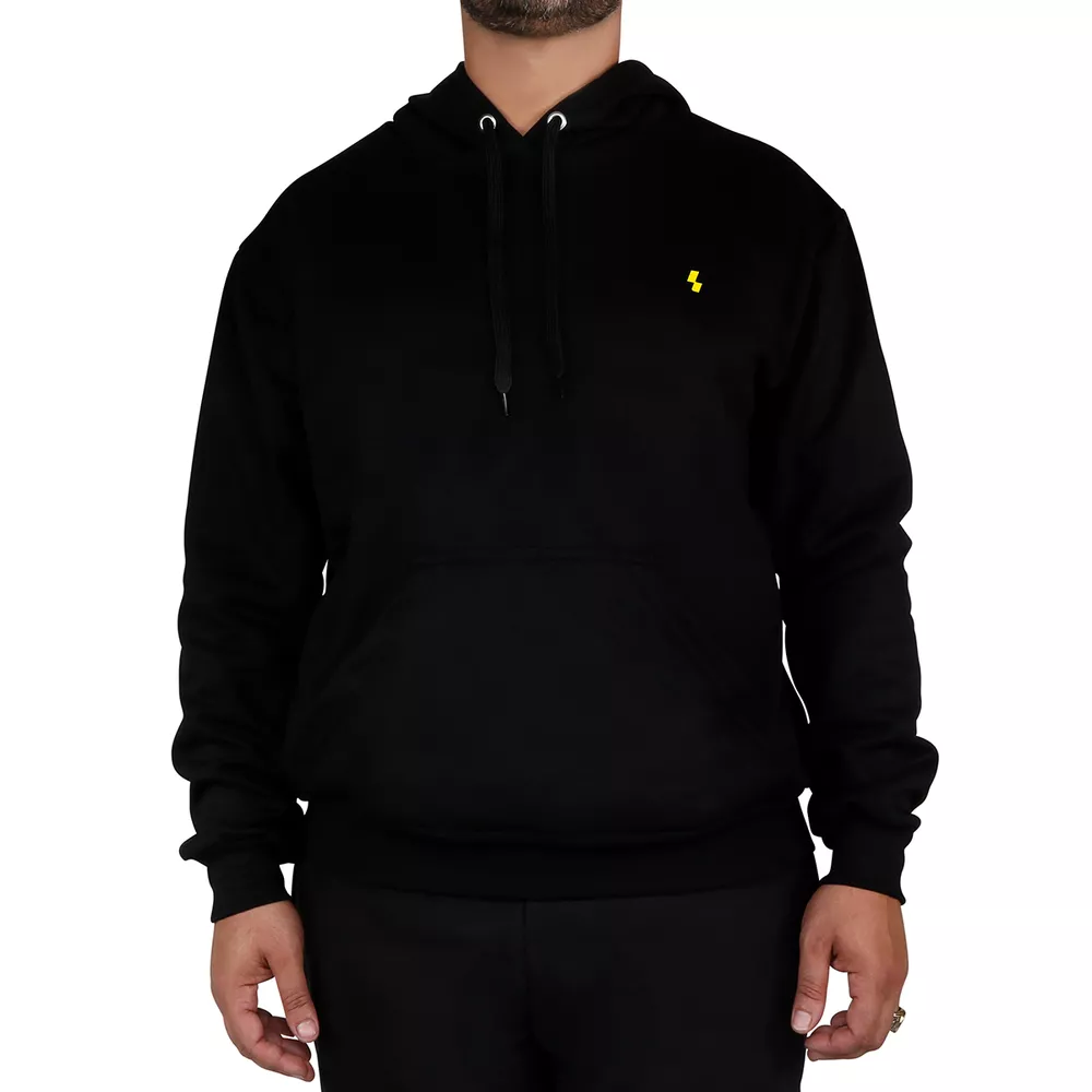 Blusa Moletom Canguru Masculina Lisa Preta - Shelga Boots