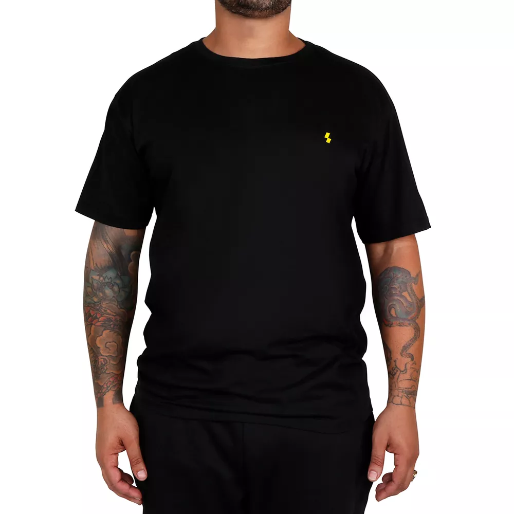 Camiseta Masculina Básica Lisa 100% Algodão Preta - Shelga Boots
