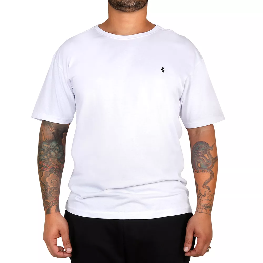 Camiseta Masculina Básica Lisa 100% Algodão Branca... - Shelga Boots