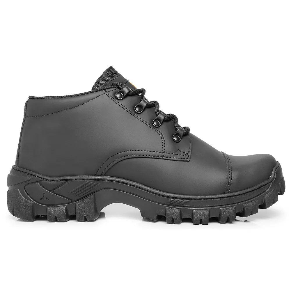 Bota Work Cano Médio Couro Legitimo Bico PVC | Pre... - Shelga Boots