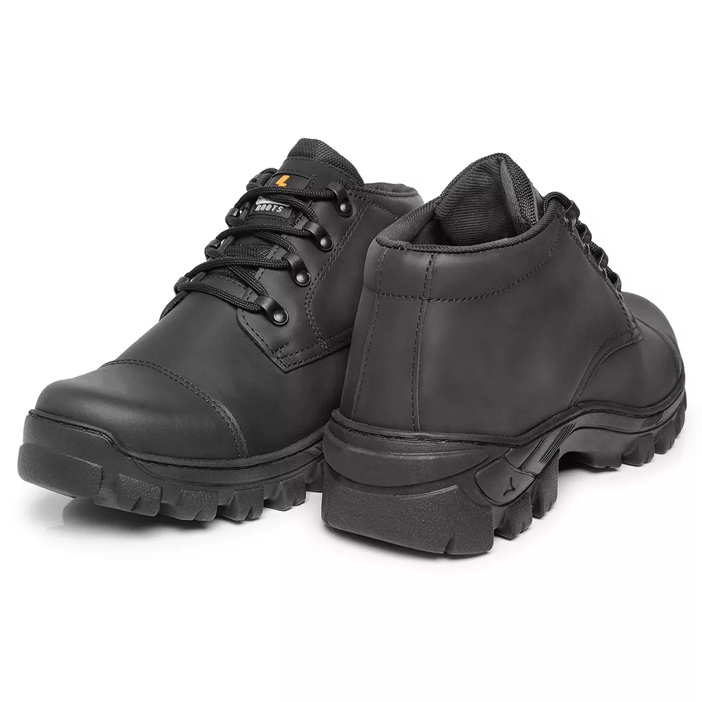 Bota Work Cano Médio Couro Legitimo Bico PVC | Preto | Shelga Boots