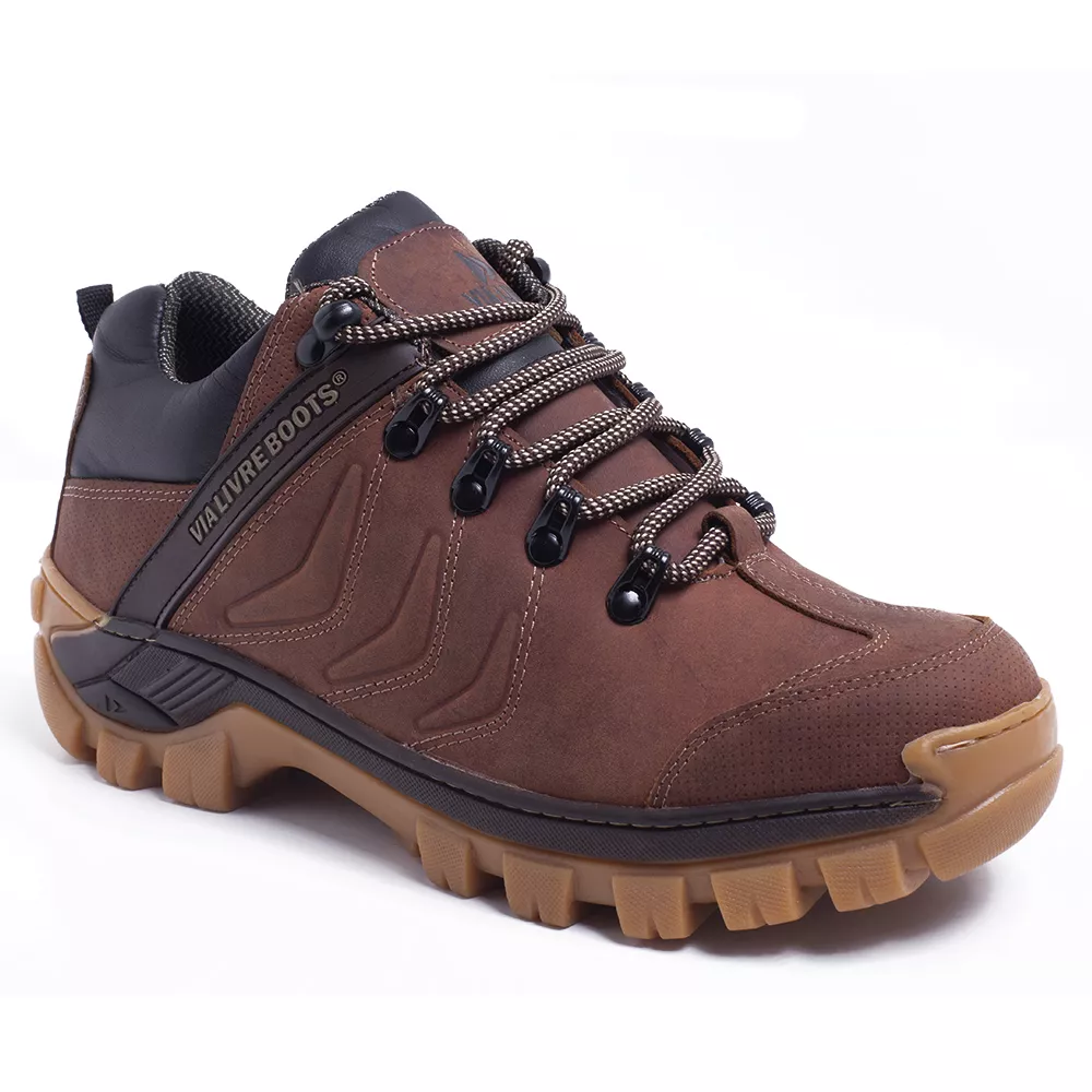 Tênis Adventure San Diego Cano Curto Couro Legítimo - Vermelho - Ouro - Via Livre Boots