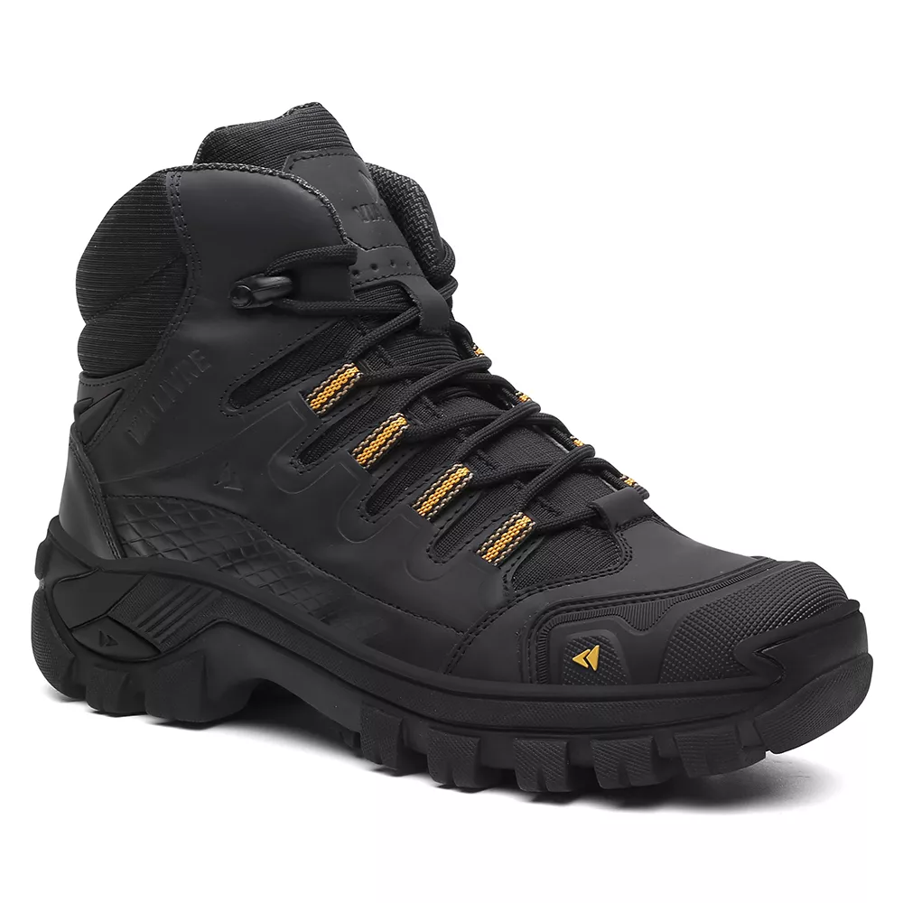 Bota Kansas em Couro Legítimo Bota com C.A. 50.885 - Preto - Diamante - Via Livre Boots