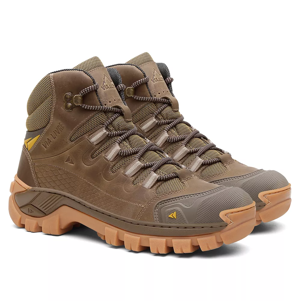 Botas com CA em Couro Legítimo. | Via Livre Boots