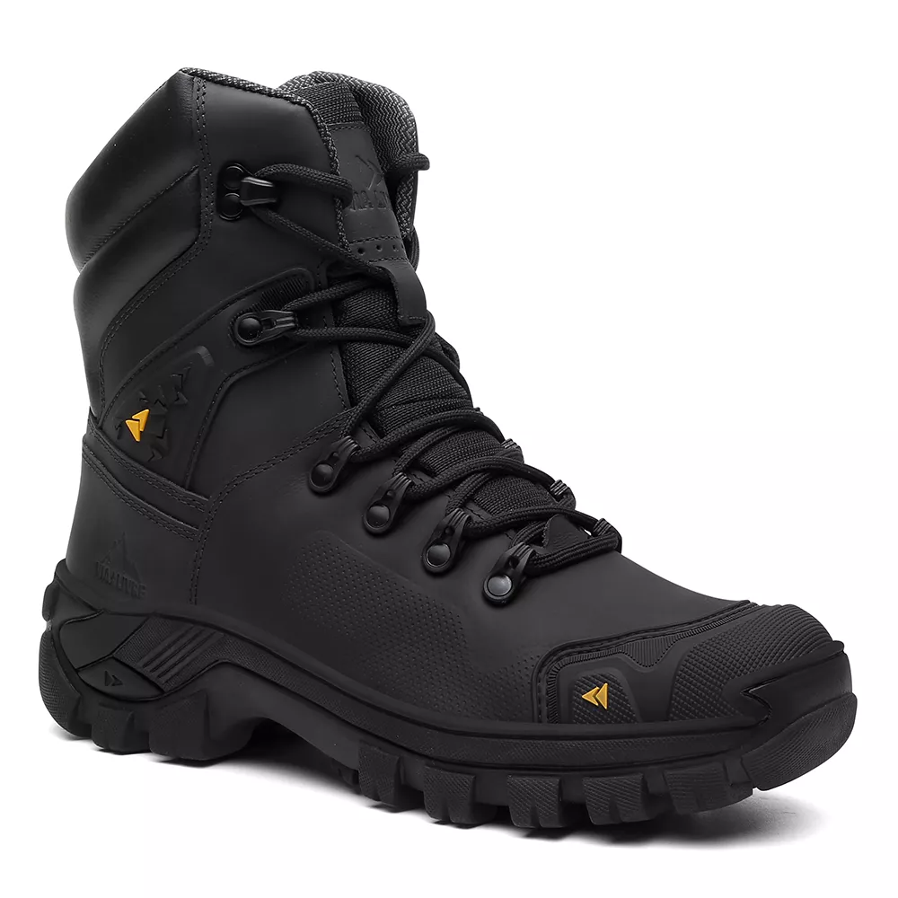 Coturno Vegas em Couro Legítimo Bota Com C.A. 50.885 - Preto - Diamante - Via Livre Boots