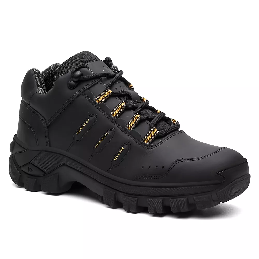 Tênis Adventure Malibu em Couro Legítimo - VL035 - Preto - Diamante - Via Livre Boots