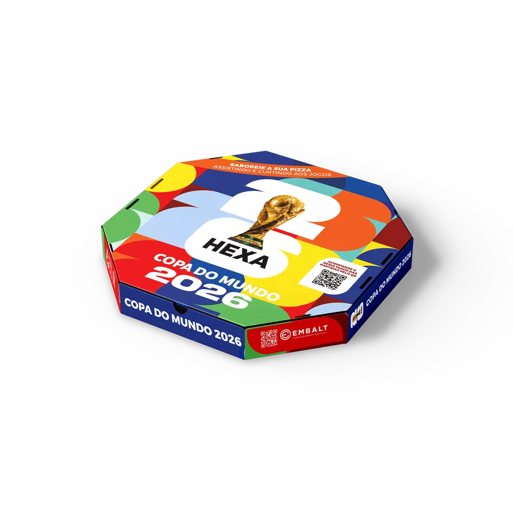 Caixas De Pizza Oitavada Fotográfica Tam. 35 - COPA 2026 - Pct 25