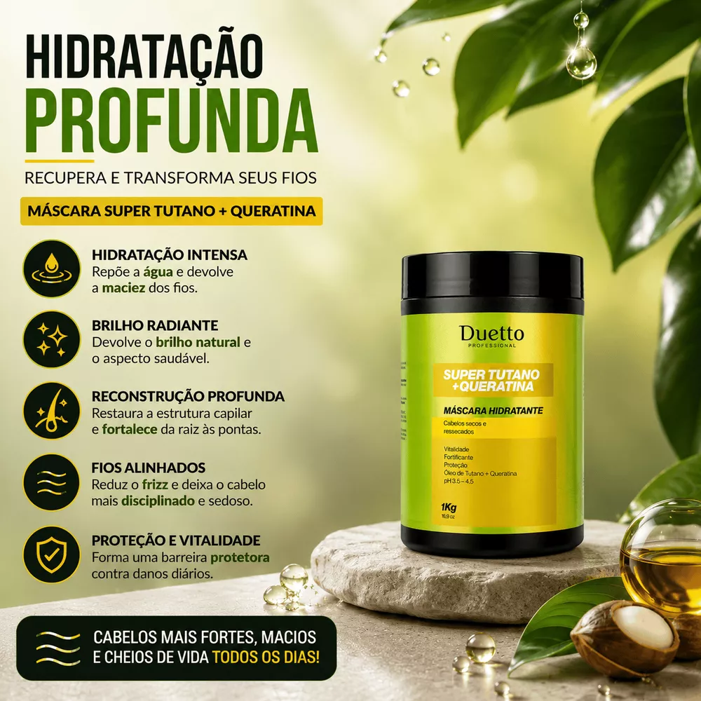 Máscara Hidratante Super Tutano + Queratina Duetto | Loja Duetto Super