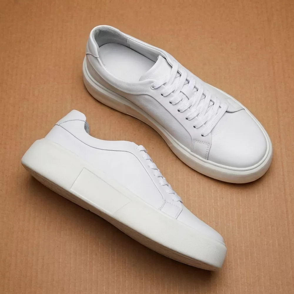 Sneaker Tênis Urbano Masculino Couro Legítmo Branco Everest - 2802