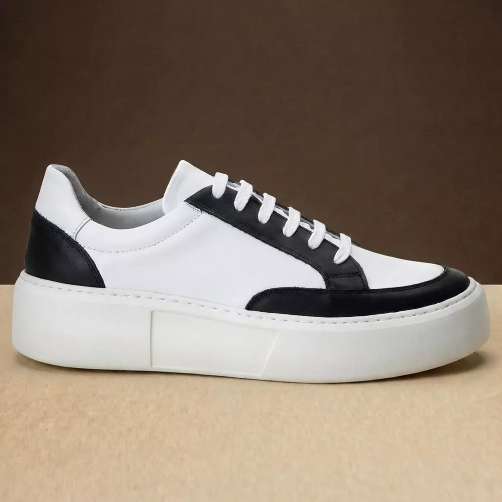 MATIN et ETOILE マタン エ エトアル silent サイレント Sapato Sneaker Masculino Couro Legítimo Comfort Branco Everest