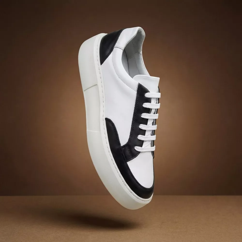 MATIN et ETOILE マタン エ エトアル silent サイレント Sapato Sneaker Masculino Couro Legítimo Comfort Branco Everest