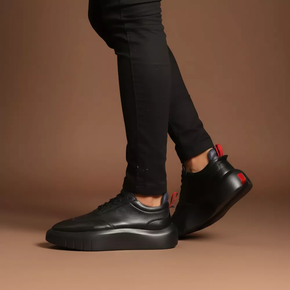 Sneaker Masculino Couro Legítimo All Black Hong Kong - 22000 | Mr
