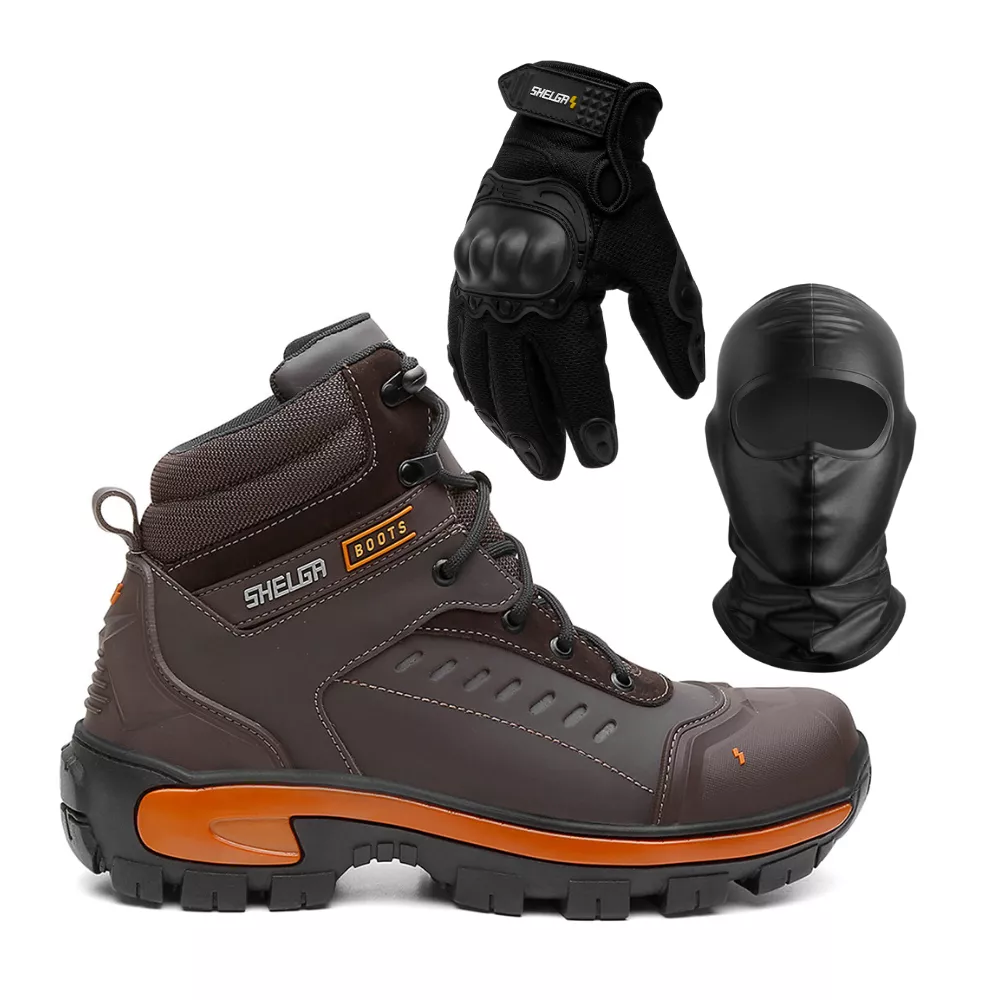 Kit Bota Saara + Luva Fit + Balaclava | Café - CA ... - Shelga Boots