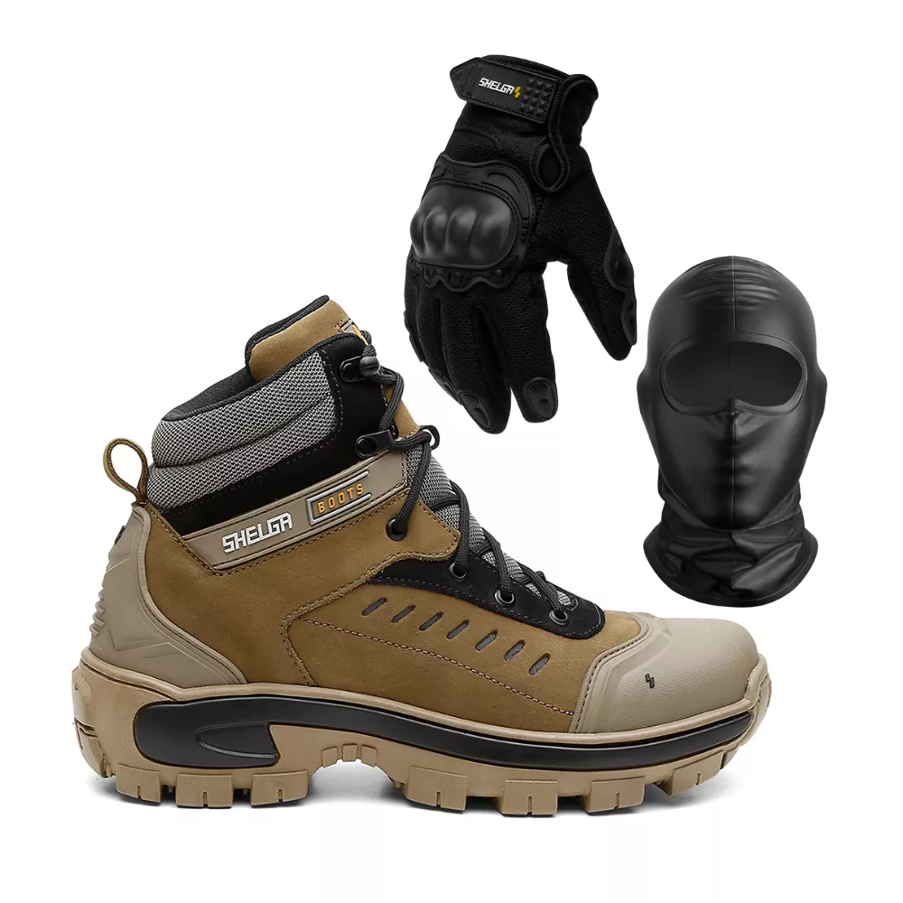 Kit Bota Saara + Luva Fit + Balaclava | Creme - CA... - Shelga Boots