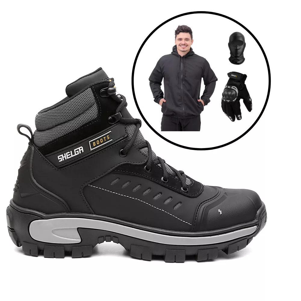 Kit Bota Saara + Corta Vento + Luva Fit + Balaclav... - Shelga Boots